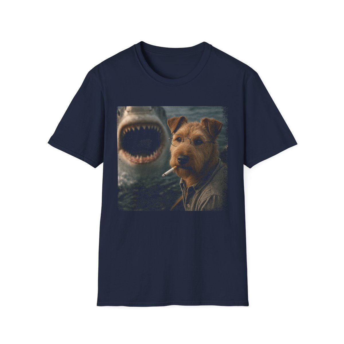Irish Terrier and Shark Tee - Navy