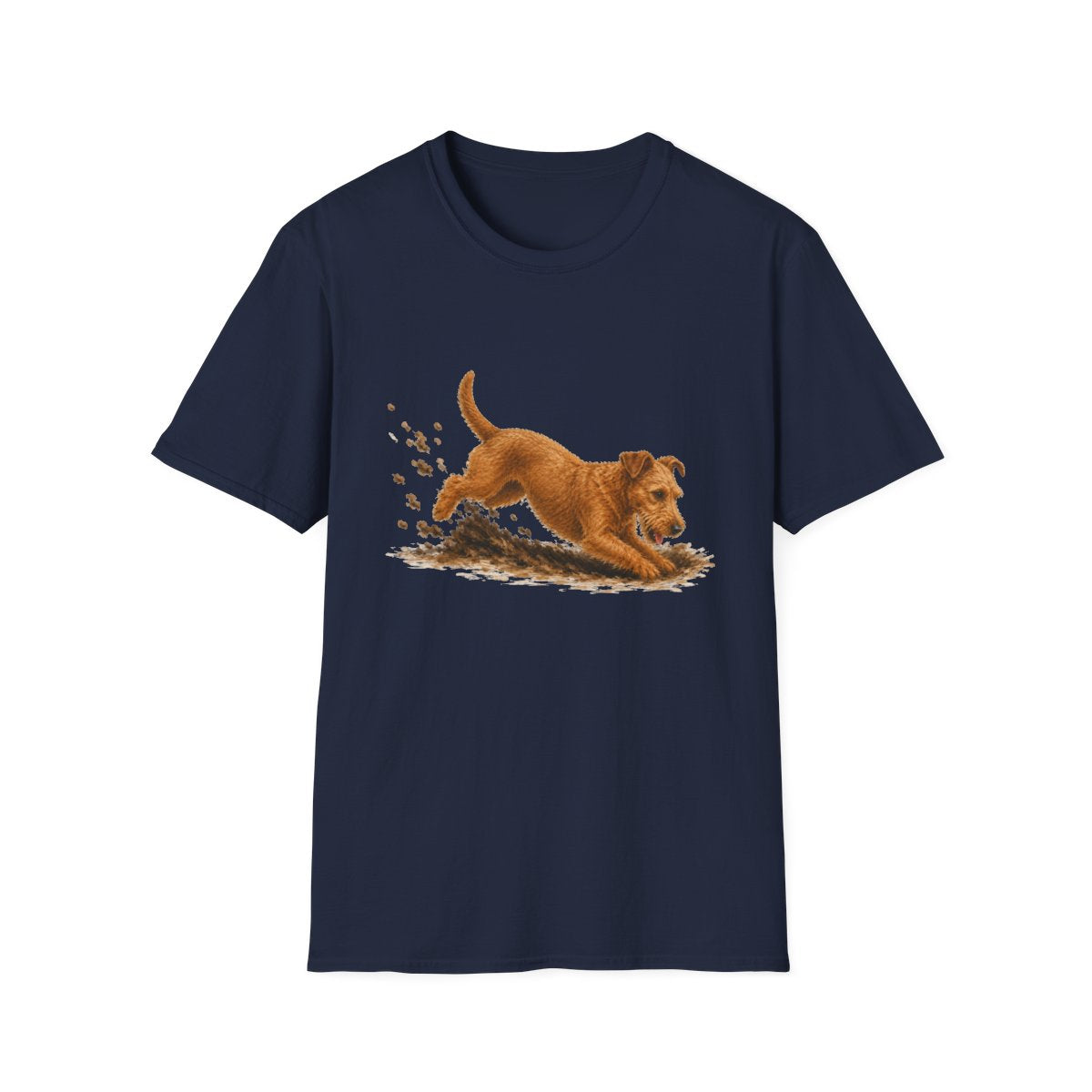 Irish Terrier Excavating Mode On Tee - Navy
