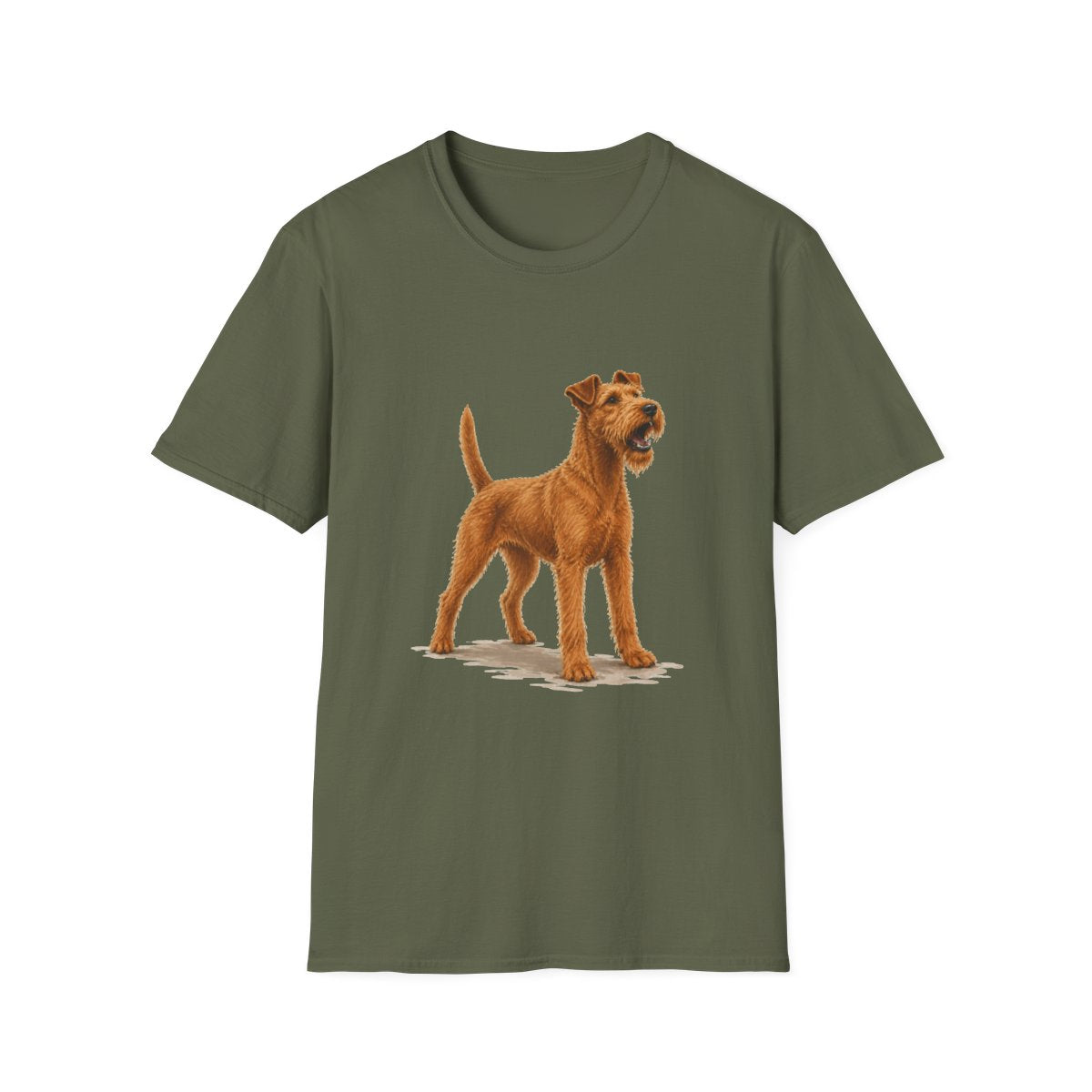 Irish Terrier Head Of Security Tee - Military Green