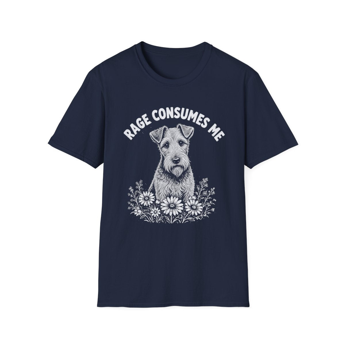 Irish Terrier Rage Consumes Me Tee - Navy