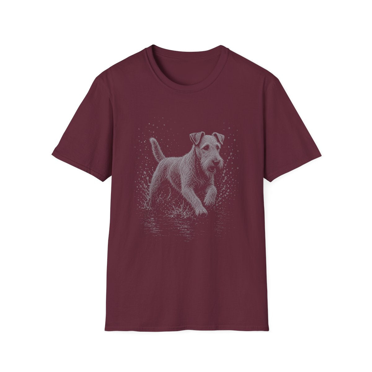 Irish Terrier Water Run Tee - Maroon