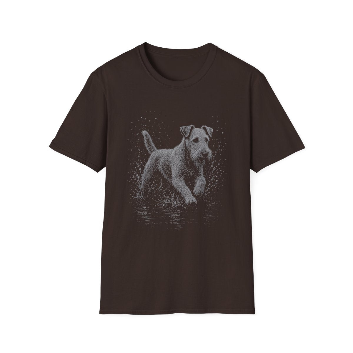 Irish Terrier Water Run Tee - Dark Chocolate