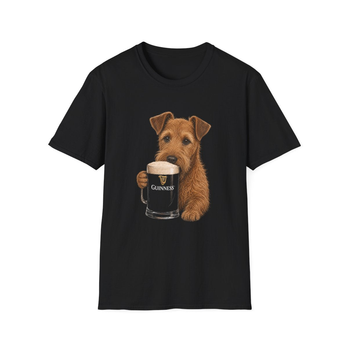 Irish Terrier With A Pint Tee - Black