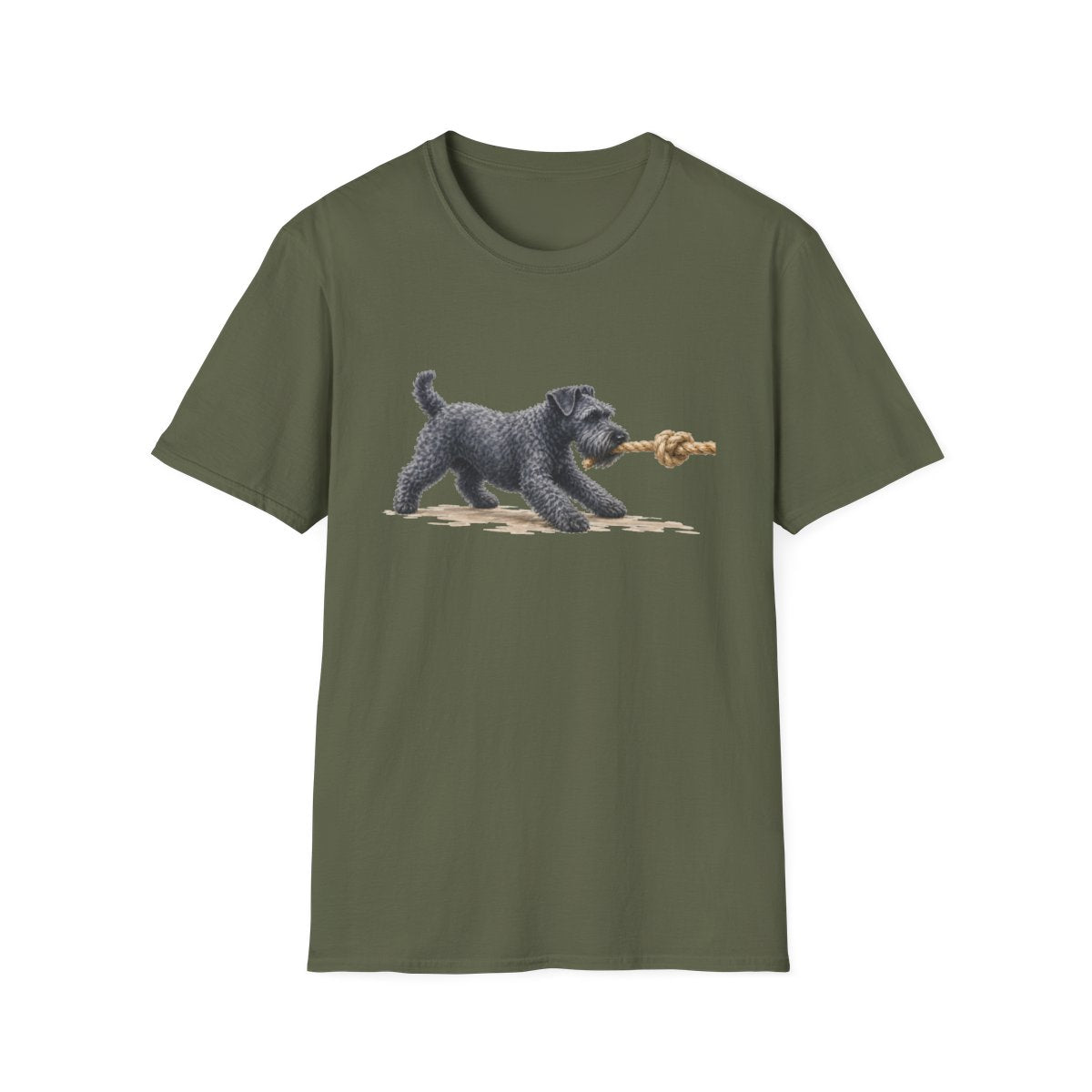 It's Mine Kerry Blue Terrier Tee - Military Green