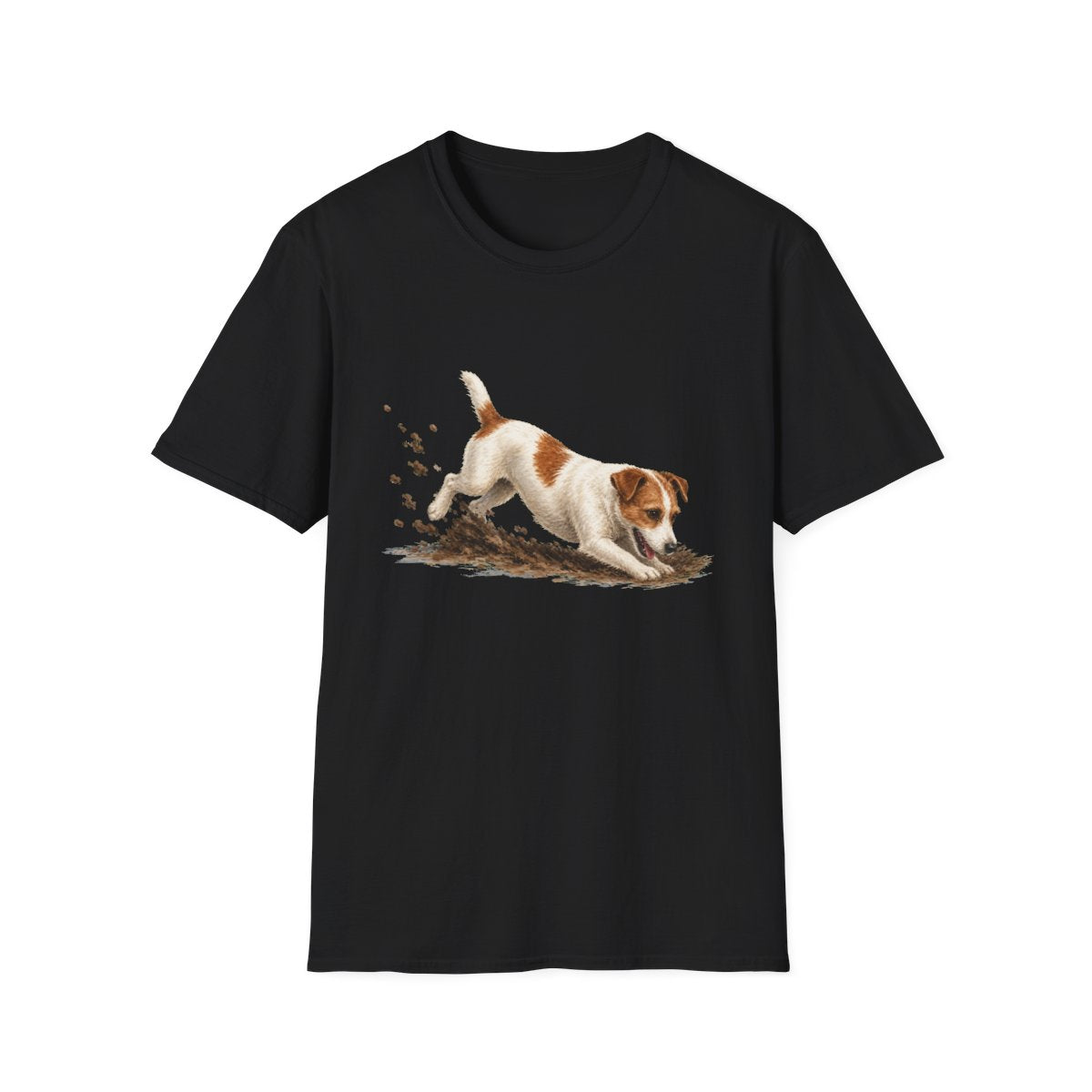 Jack Russell Terrier Excavating Mode On Tee - Black