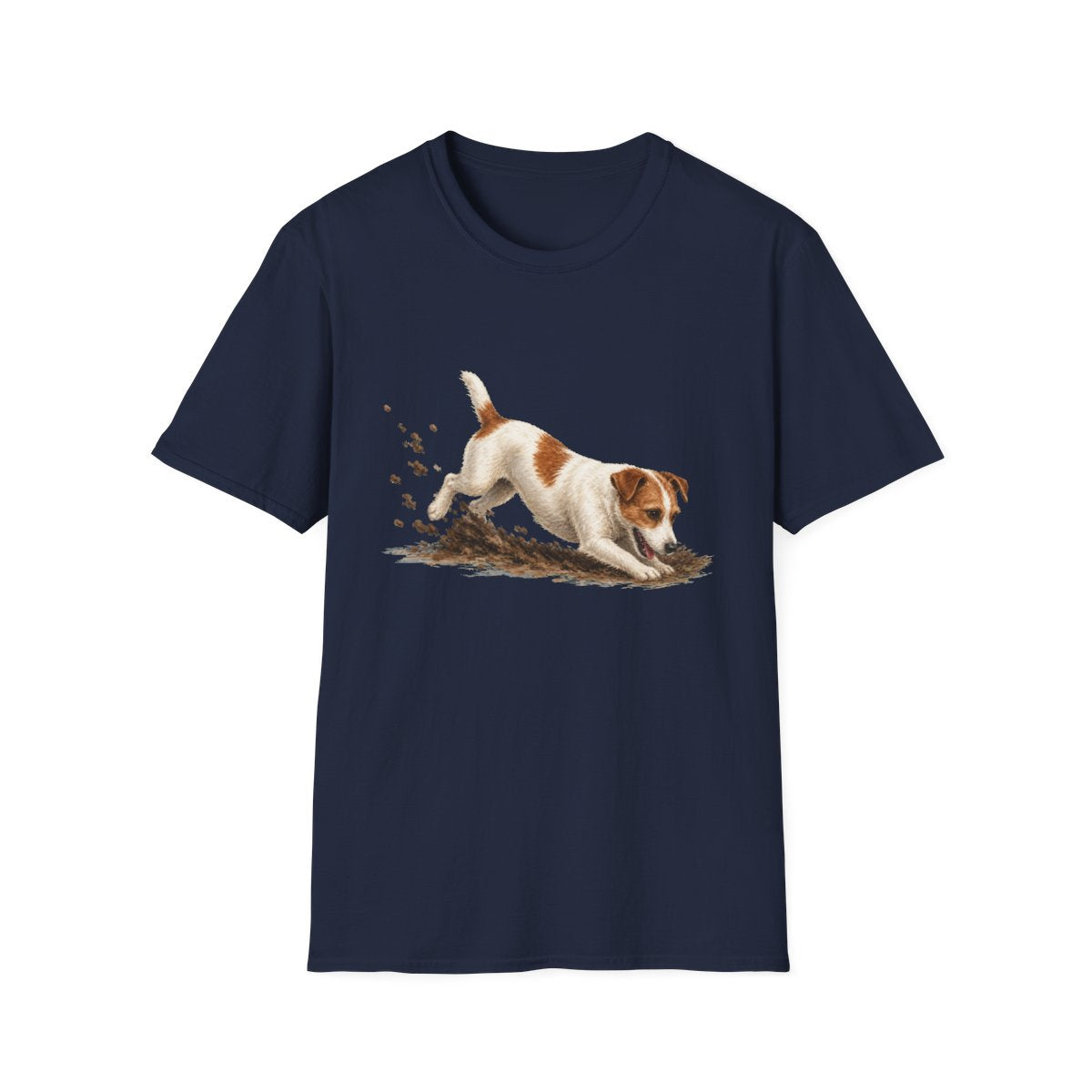 Jack Russell Terrier Excavating Mode On Tee - Navy