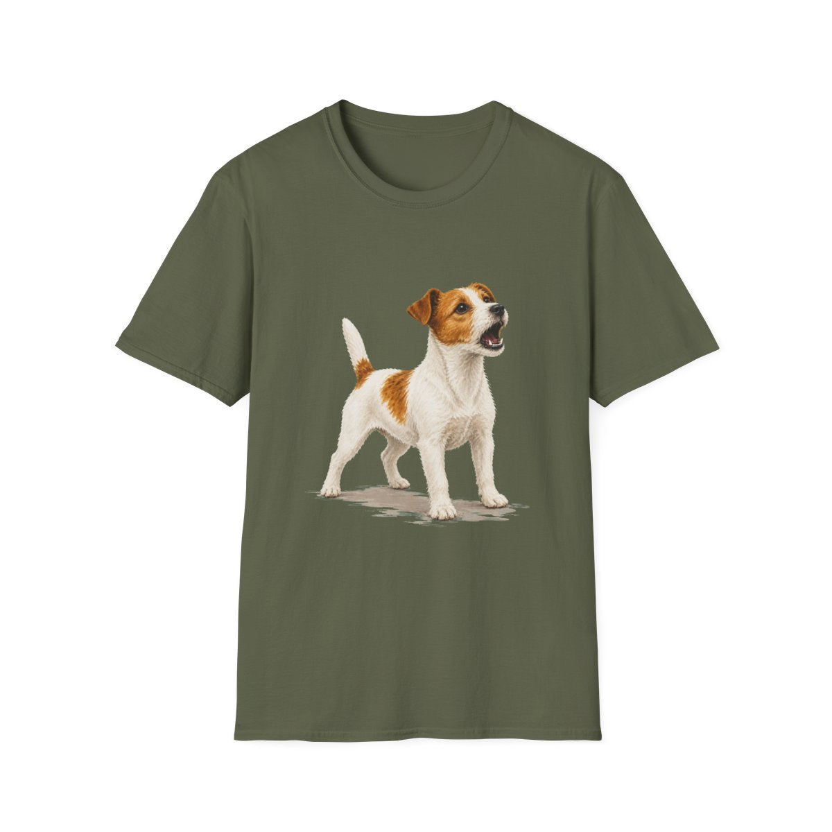 Jack Russell Terrier Head Of Security Tee - Military Green