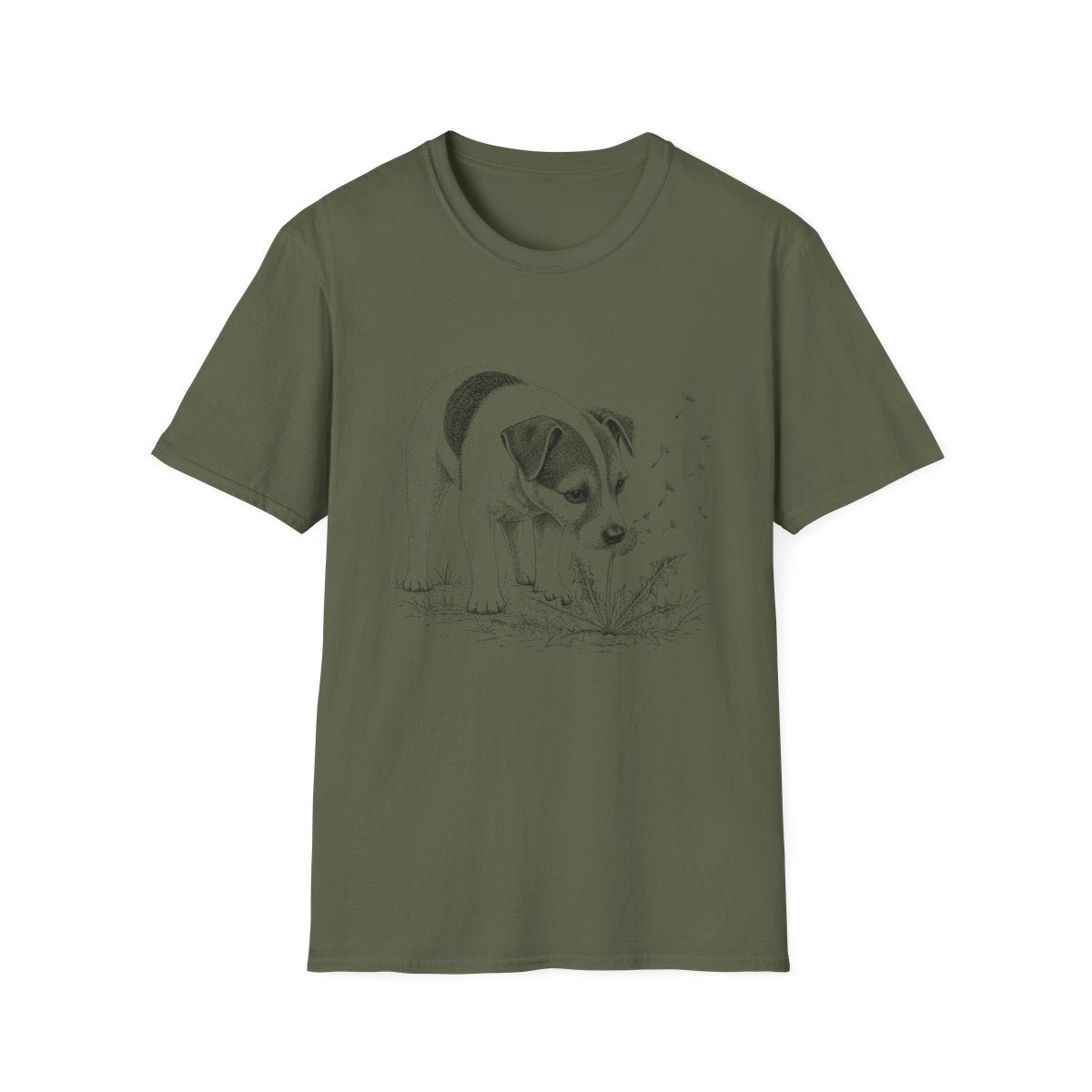 Jack Russell Terrier Make A Wish Tee - Military Green