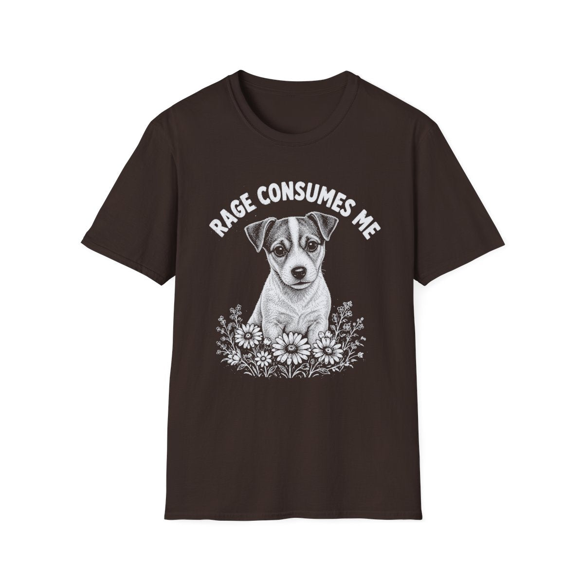 Jack Russell Terrier Rage Consumes Me Tee - Dark Chocolate