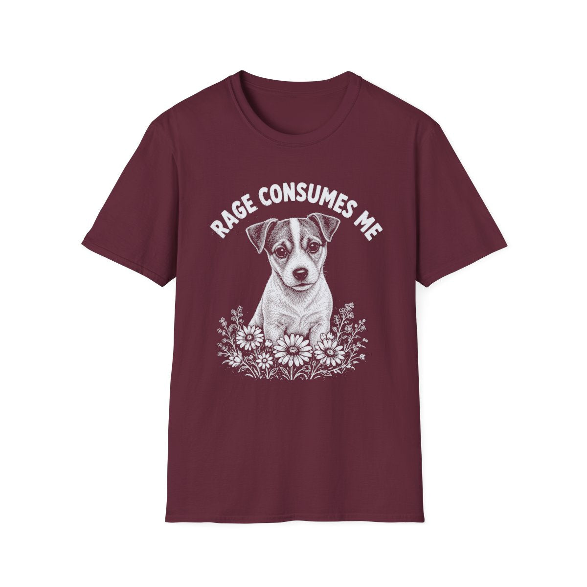 Jack Russell Terrier Rage Consumes Me Tee - Maroon