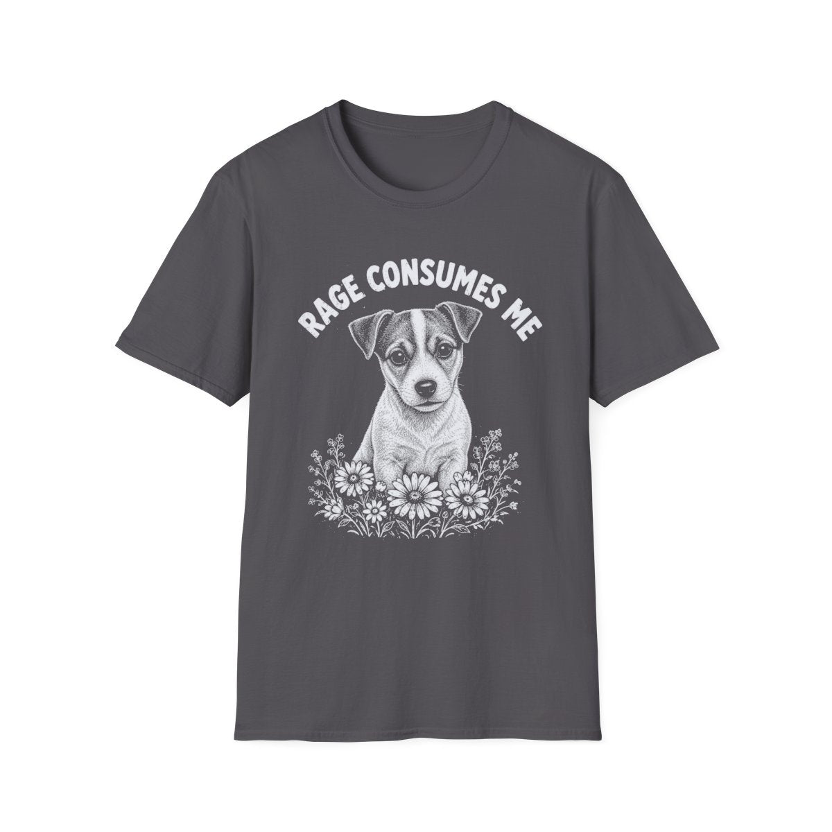 Jack Russell Terrier Rage Consumes Me Tee - Charcoal