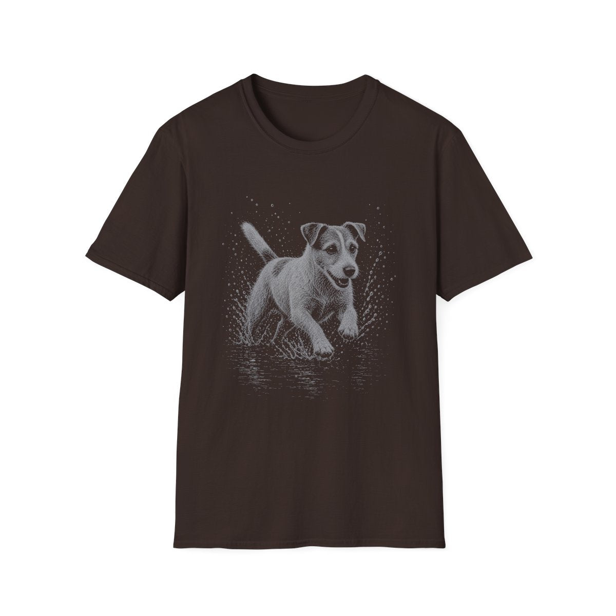 Jack Russell Terrier Water Run Tee - Dark Chocolate