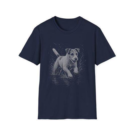 Jack Russell Terrier Water Run Tee - Navy