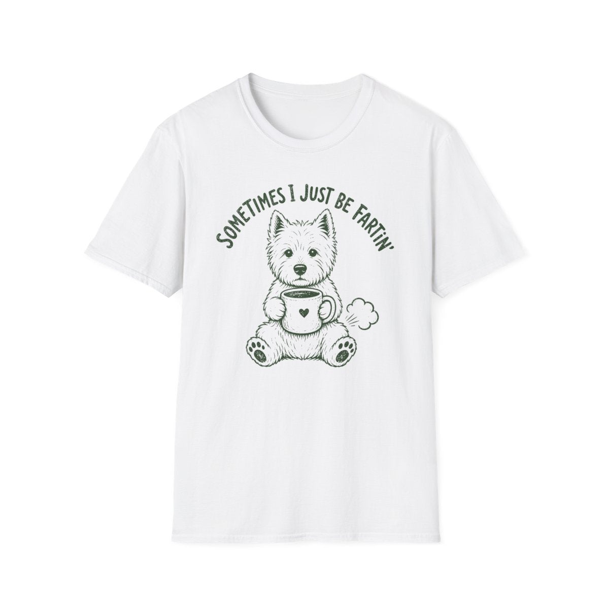 Just Be Fartin Westie Tee - White