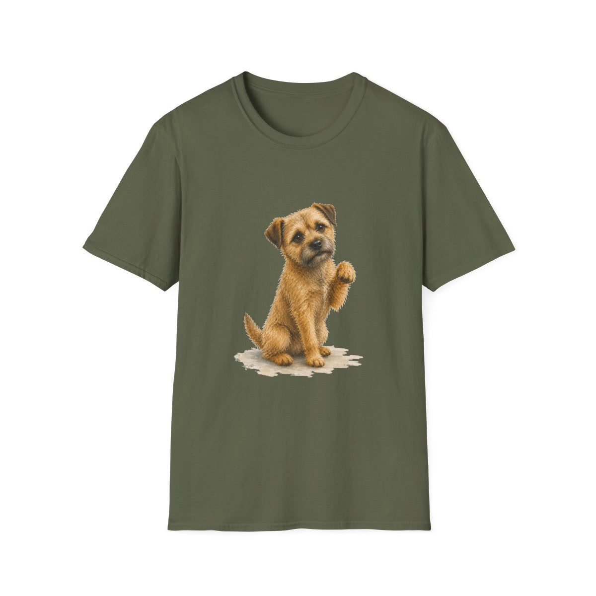 Just One Bite Border Terrier Tee - Military Green