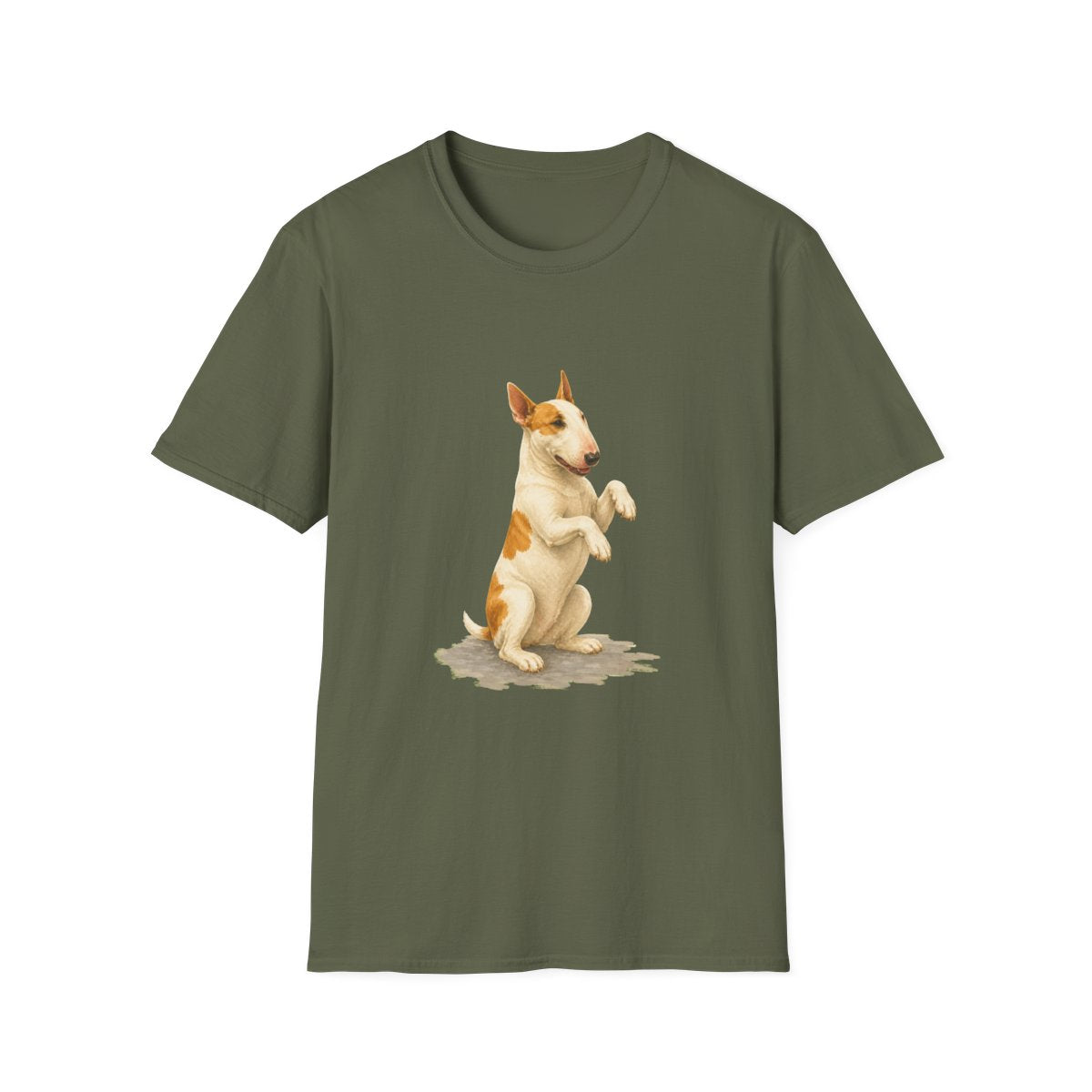 Just One Bite Bull Terrier Tee - Military Green