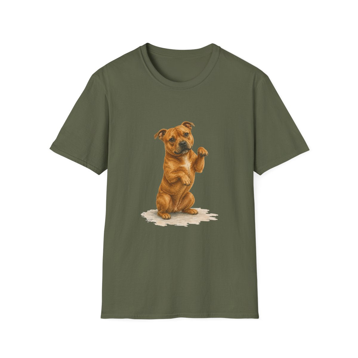 Just One Bite Staffordshire Bull Terrier Tee - Military Green