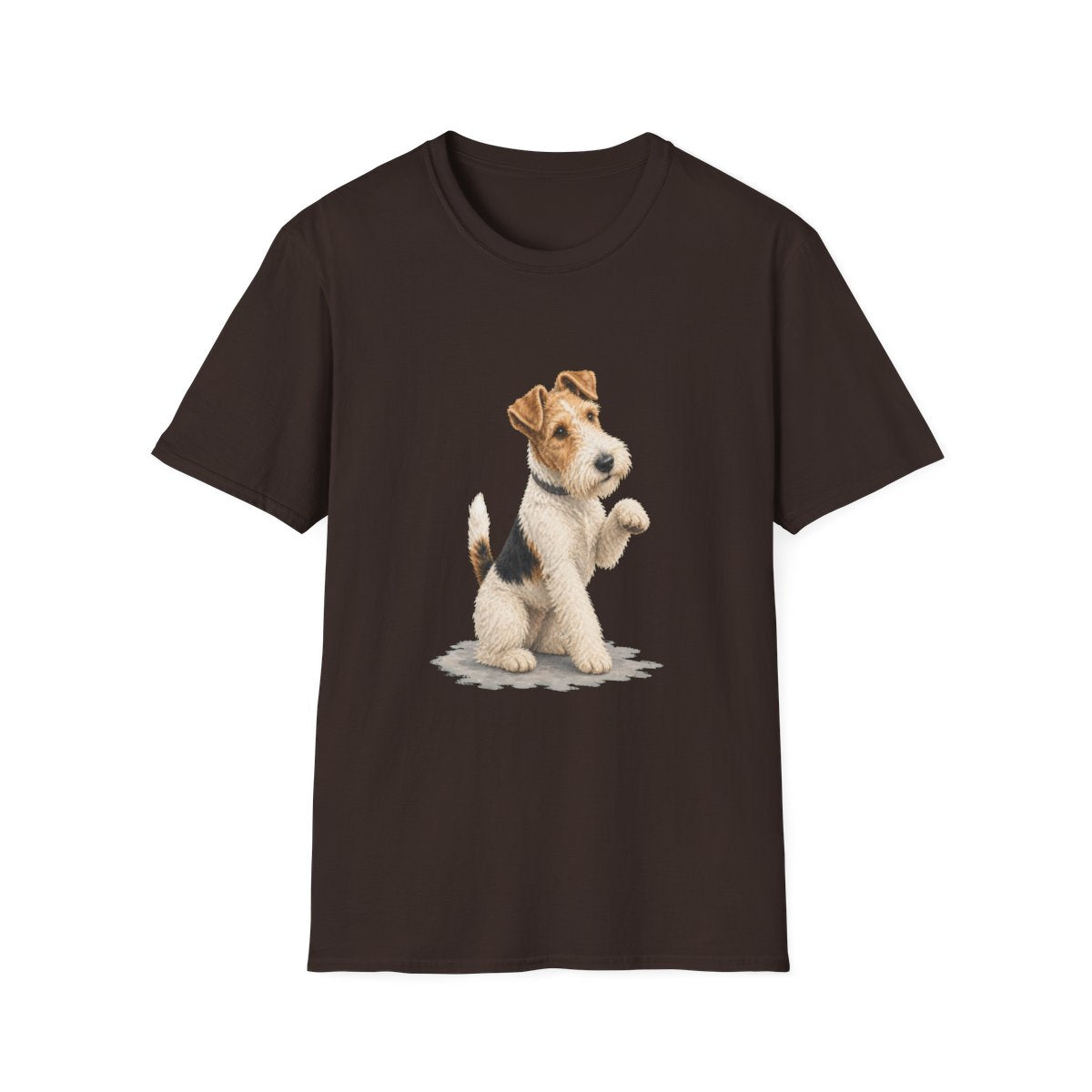 Just One Bite Wire Fox Terrier Tee - Dark Chocolate