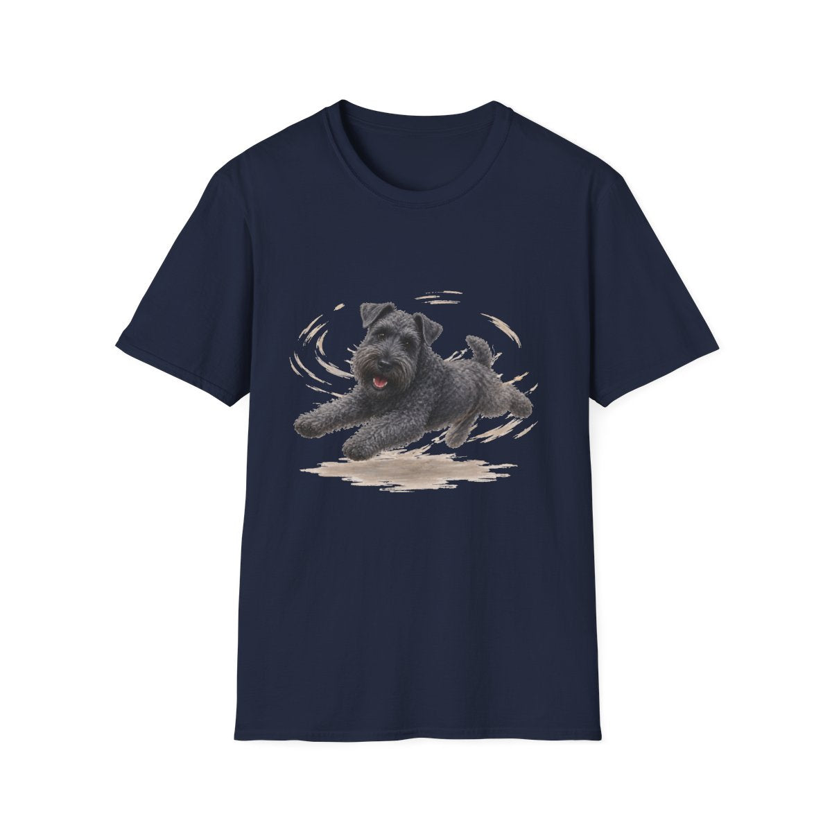 Kerry Blue Terrier Certified Zoomies Champion Tee - Navy