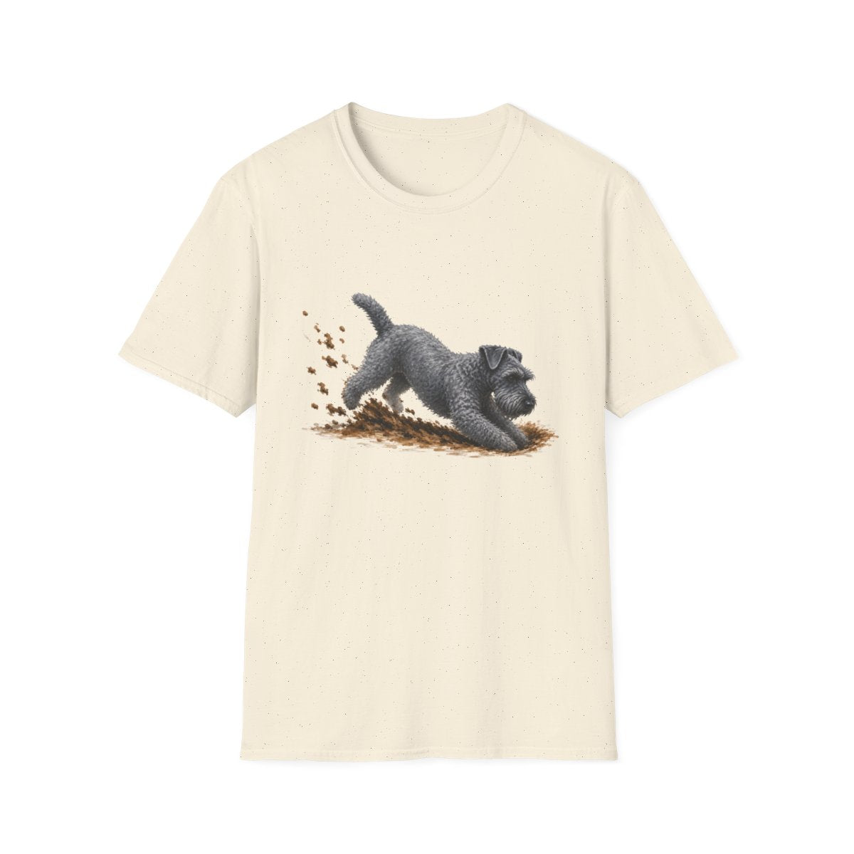 Kerry Blue Terrier Excavating Mode On Tee - Natural