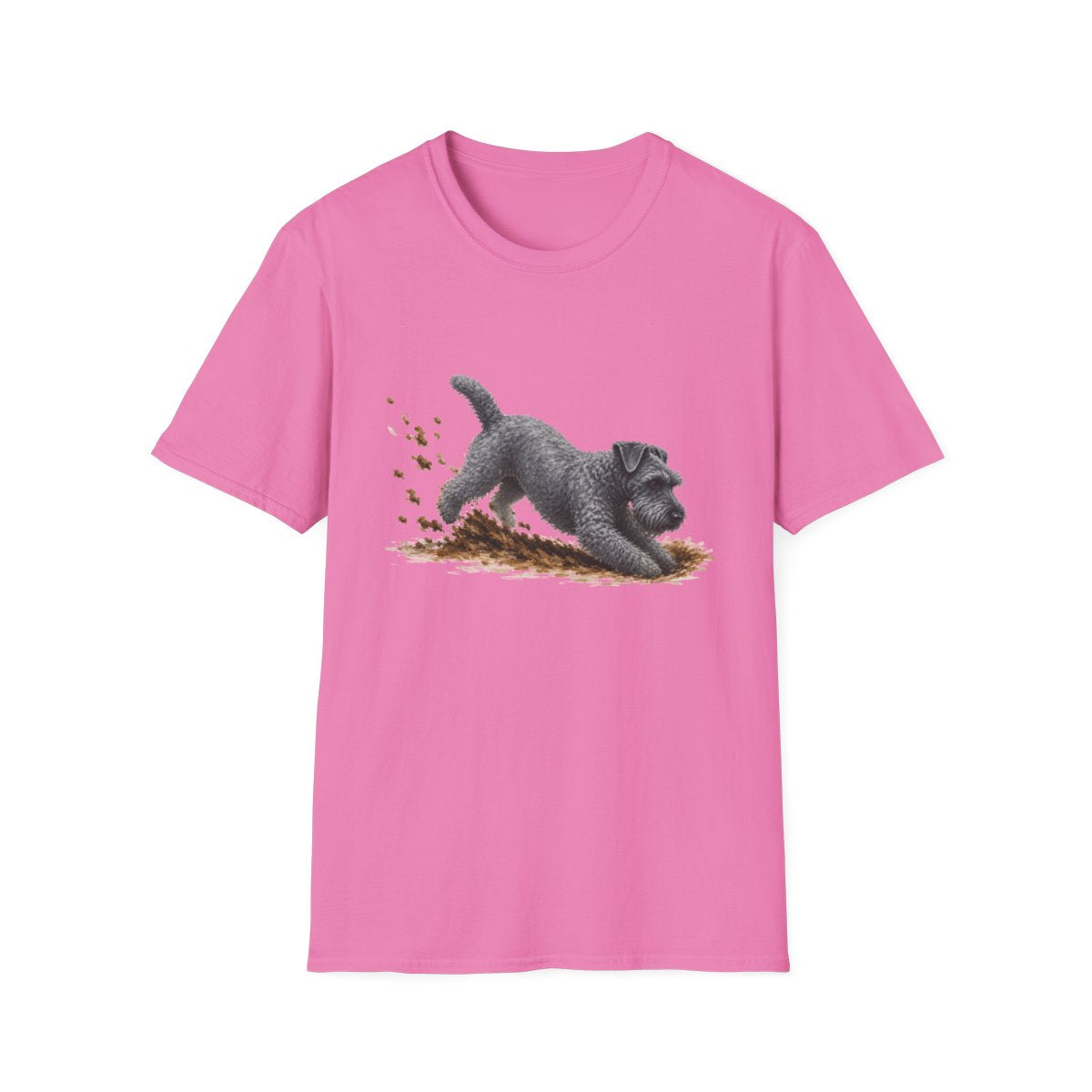 Kerry Blue Terrier Excavating Mode On Tee - Azalea