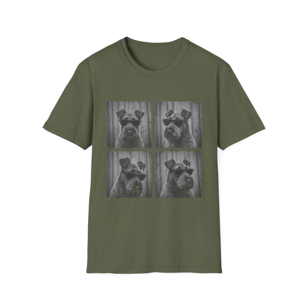 Kerry Blue Terrier Photo Booth Tee - Military Green