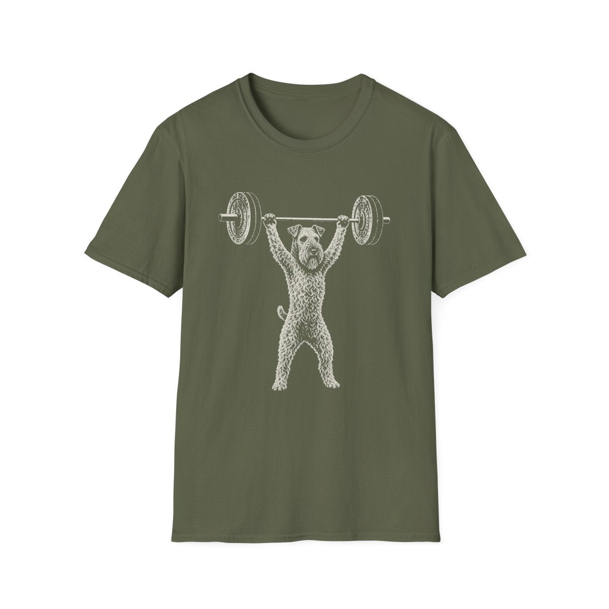 Kerry Blue Terrier Powerlifting Tee - Military Green