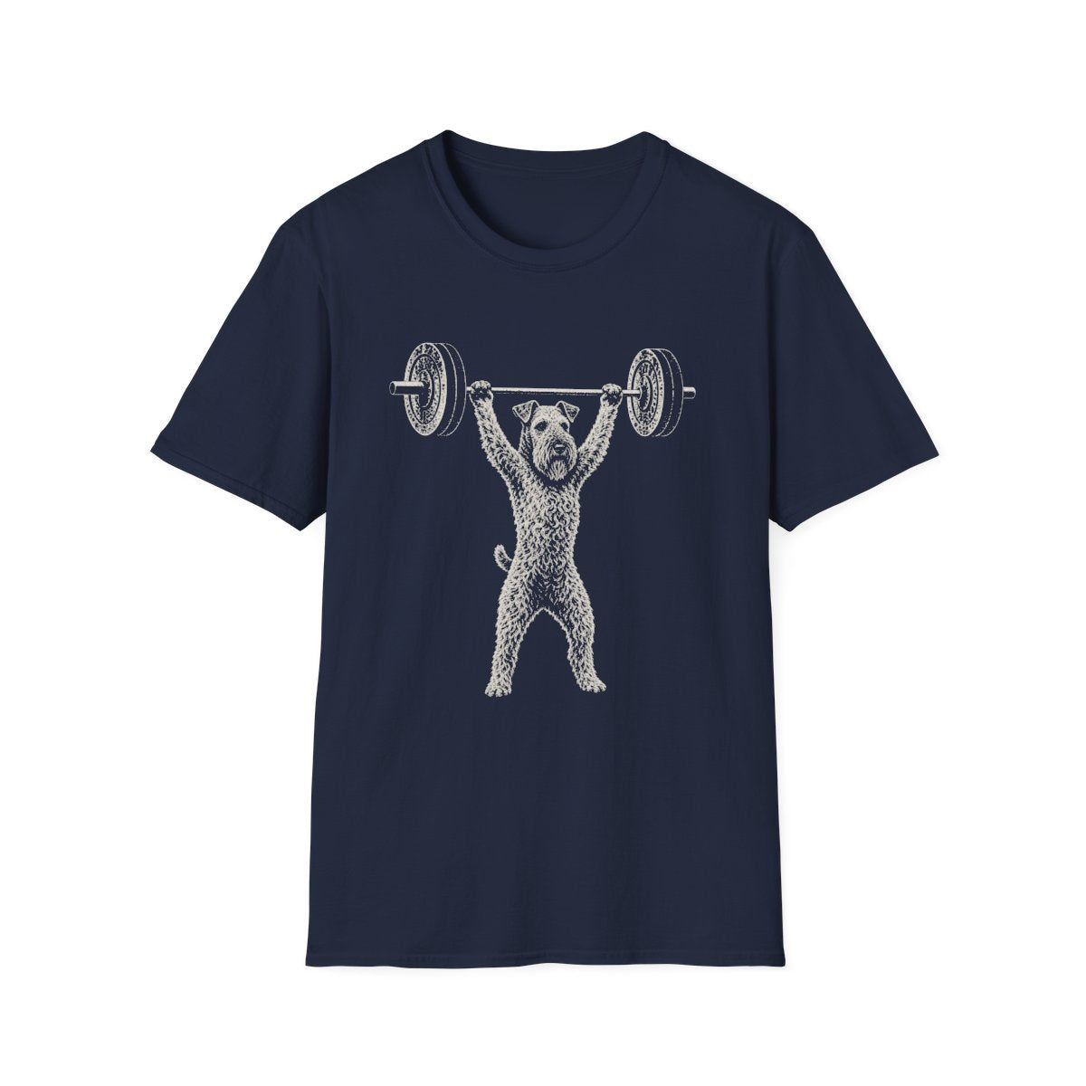 Kerry Blue Terrier Powerlifting Tee - Navy