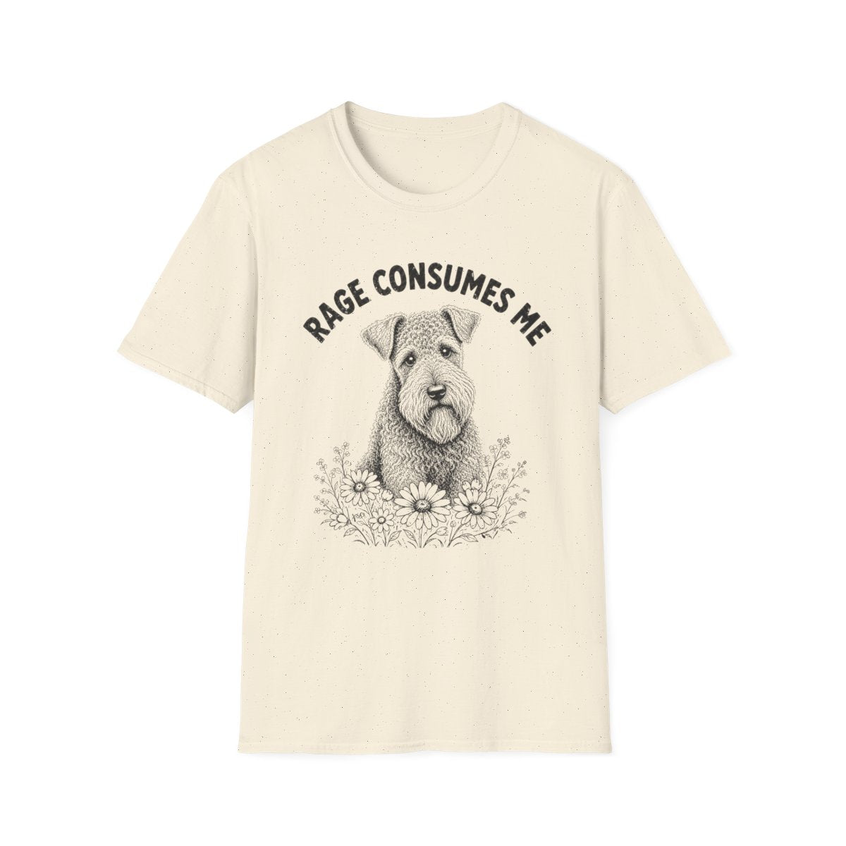 Kerry Blue Terrier Rage Consumes Me Tee - Natural