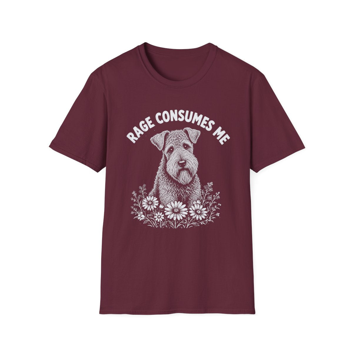 Kerry Blue Terrier Rage Consumes Me Tee - Maroon