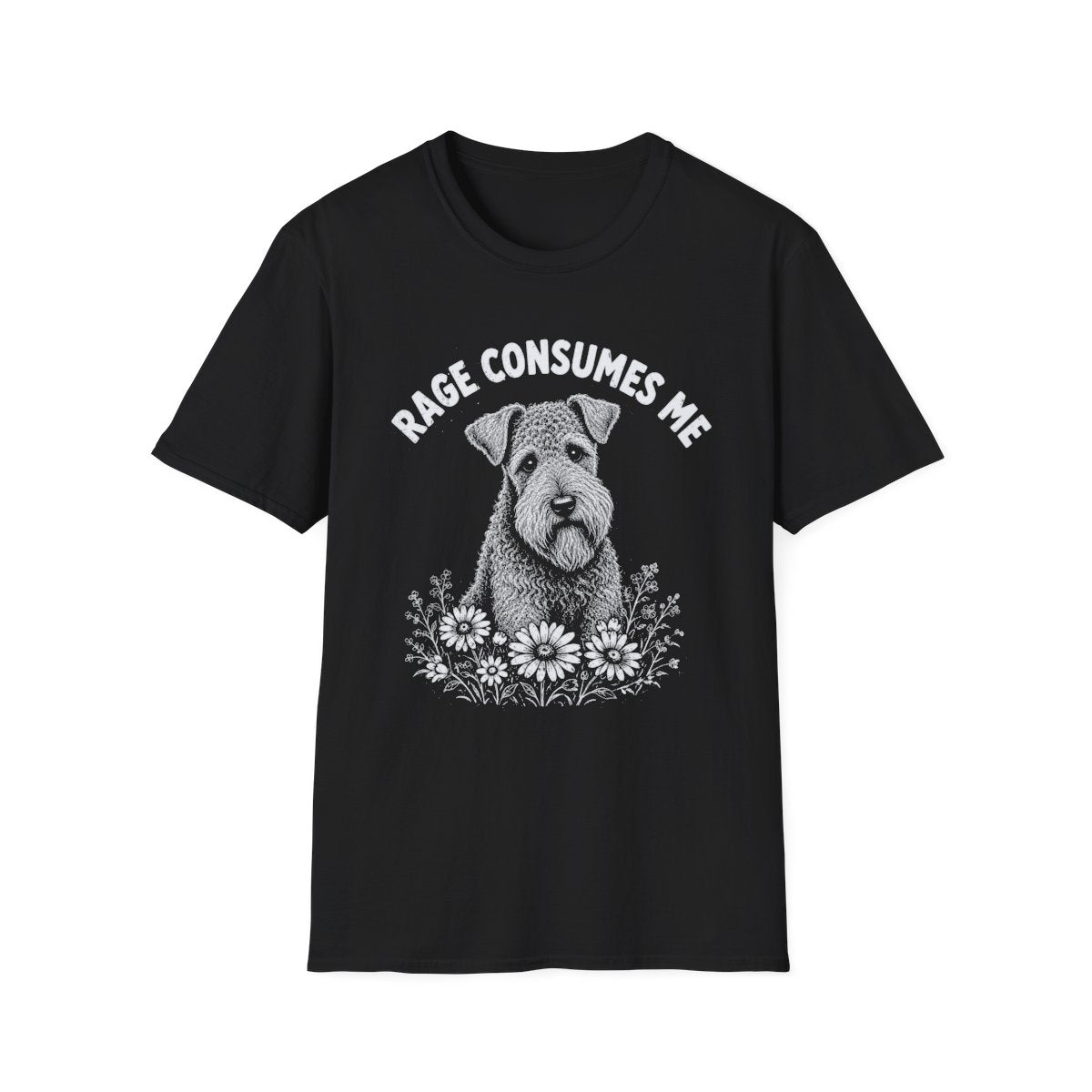 Kerry Blue Terrier Rage Consumes Me Tee - Black