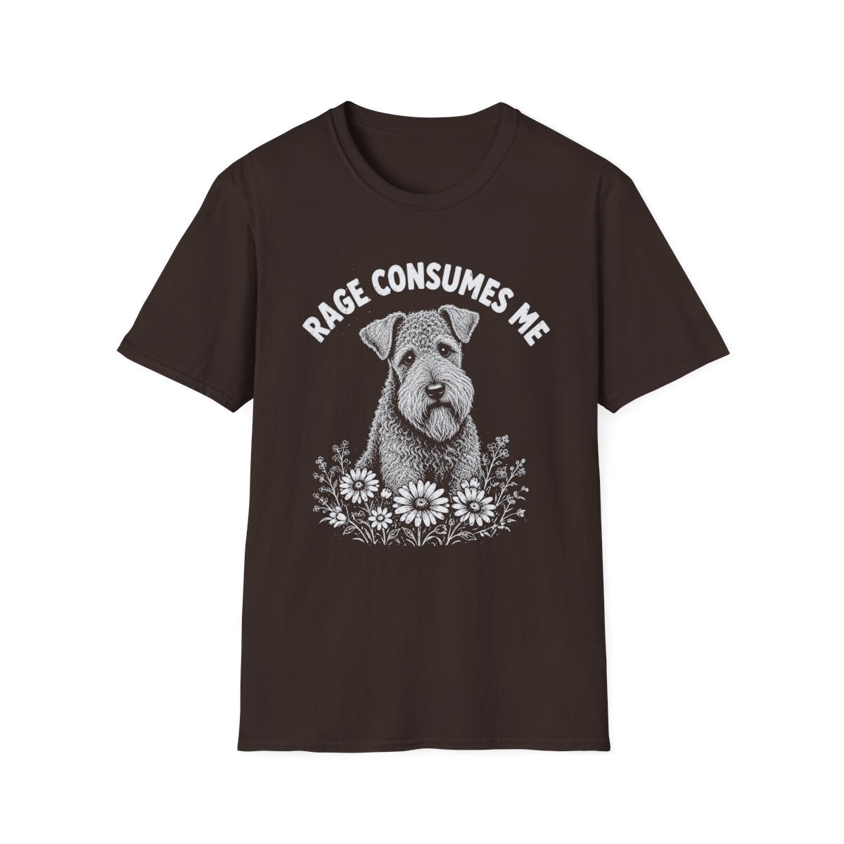 Kerry Blue Terrier Rage Consumes Me Tee - Dark Chocolate