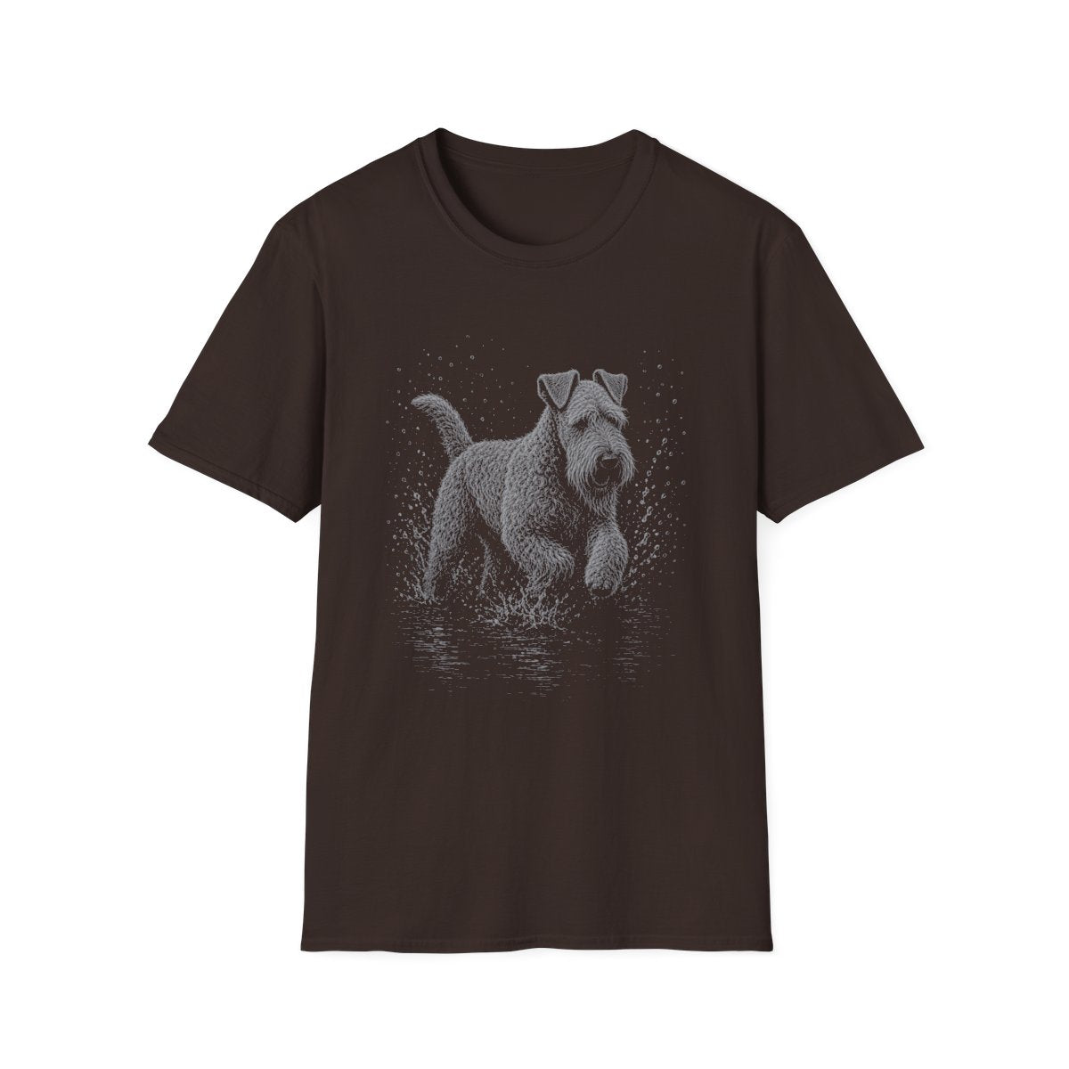 Kerry Blue Terrier Water Run Tee - Dark Chocolate