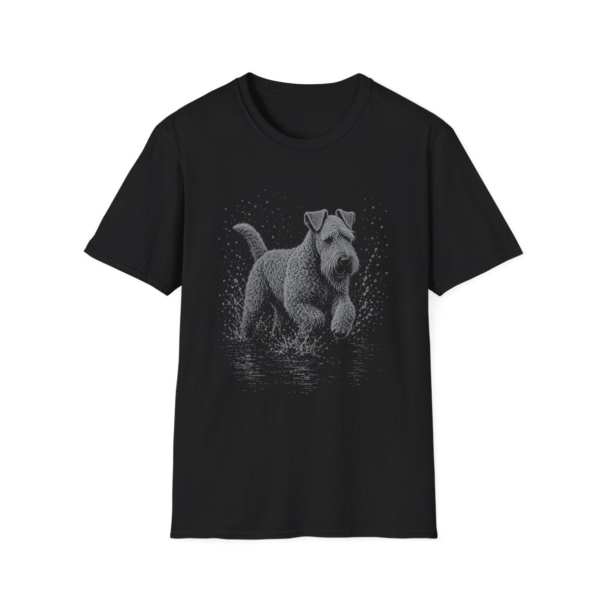 Kerry Blue Terrier Water Run Tee - Black