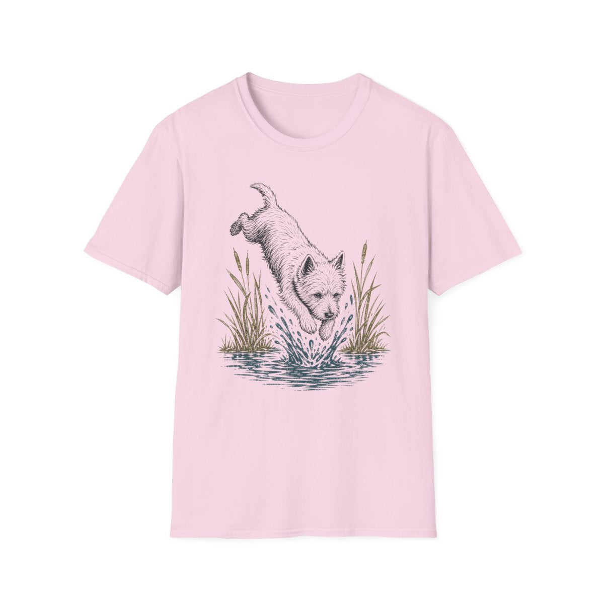 Lake Dive Westie Tee - Light Pink