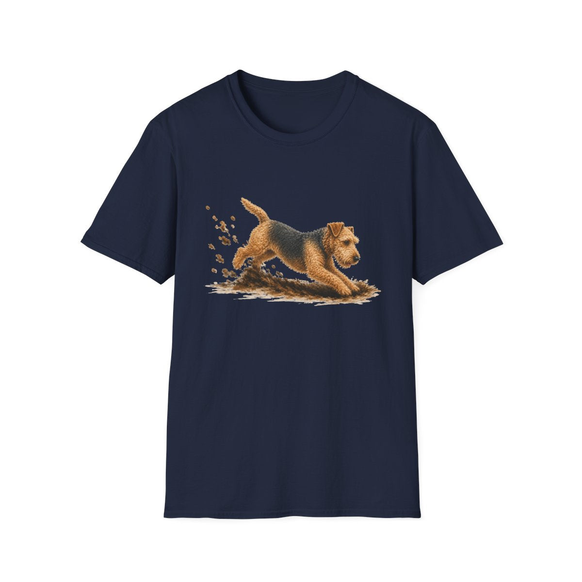 Lakeland Terrier Excavating Mode On Tee - Navy