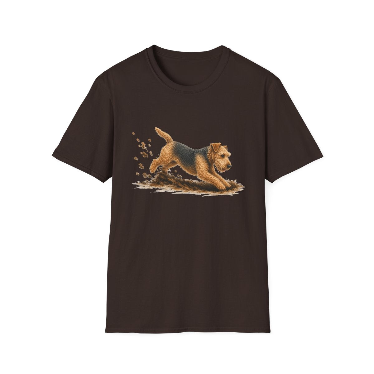 Lakeland Terrier Excavating Mode On Tee - Dark Chocolate