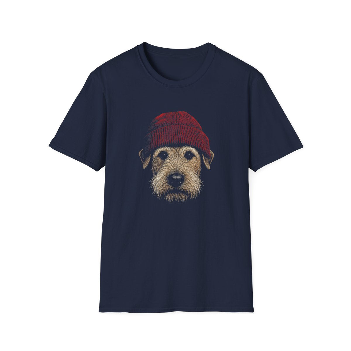 Lakeland Terrier In Beanie Tee - Navy
