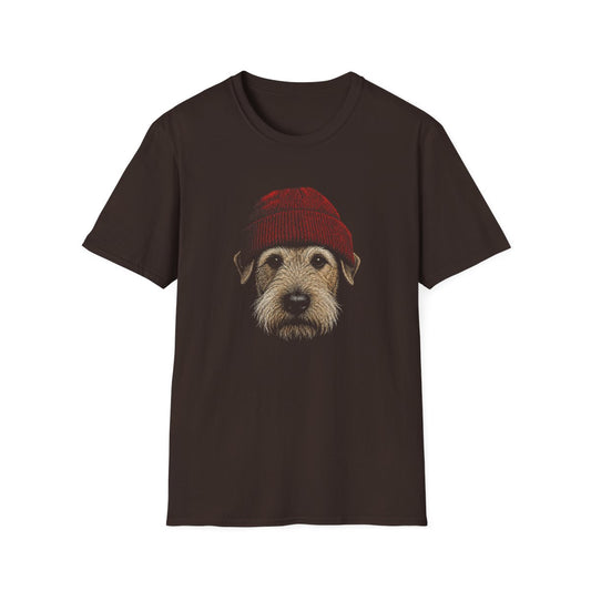 Lakeland Terrier In Beanie Tee - Dark Chocolate
