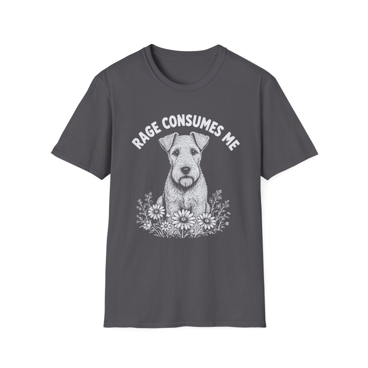 Lakeland Terrier Rage Consumes Me Tee - Charcoal
