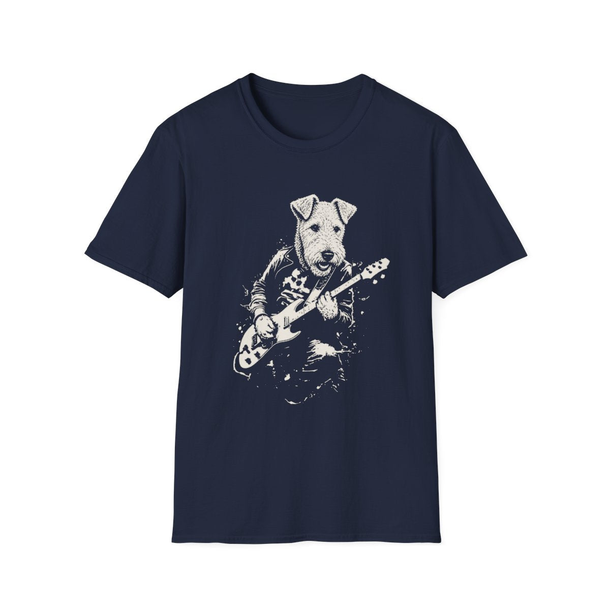 Lakeland Terrier Rocking Guitar Tee - Navy