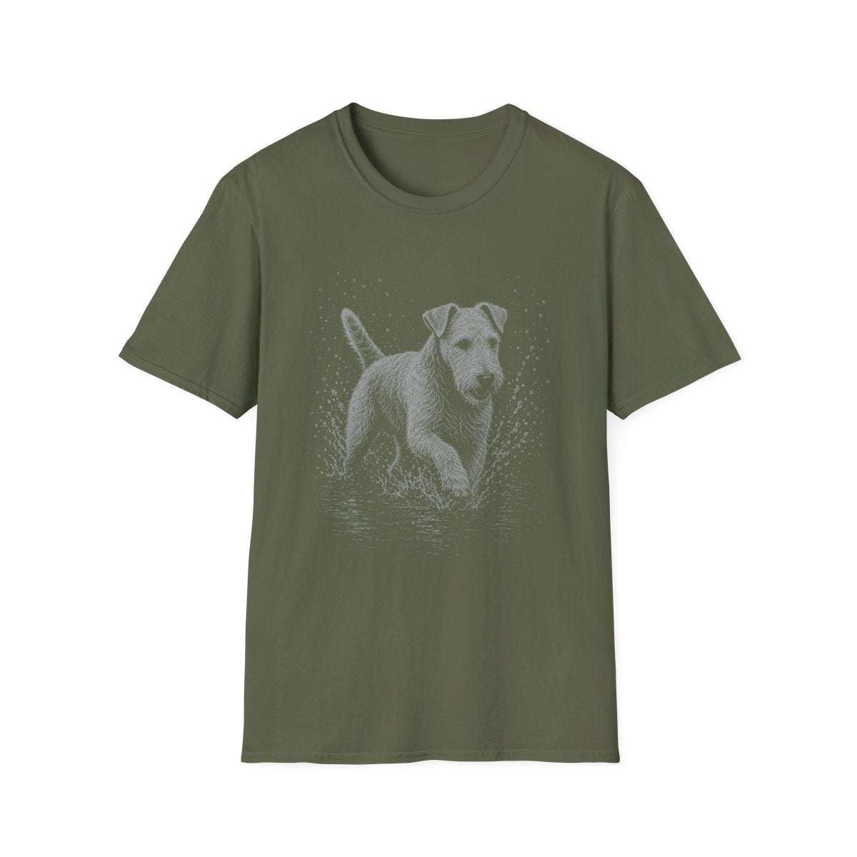 Lakeland Terrier Water Run Tee - Military Green