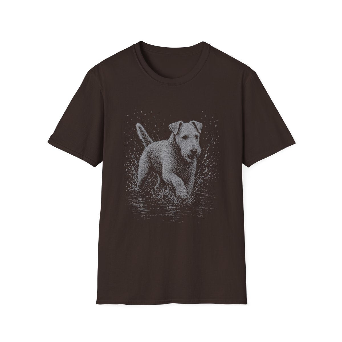 Lakeland Terrier Water Run Tee - Dark Chocolate