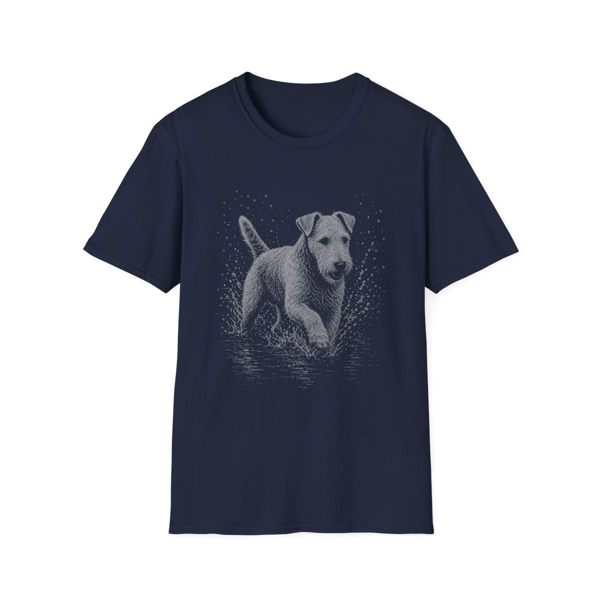 Lakeland Terrier Water Run Tee - Navy