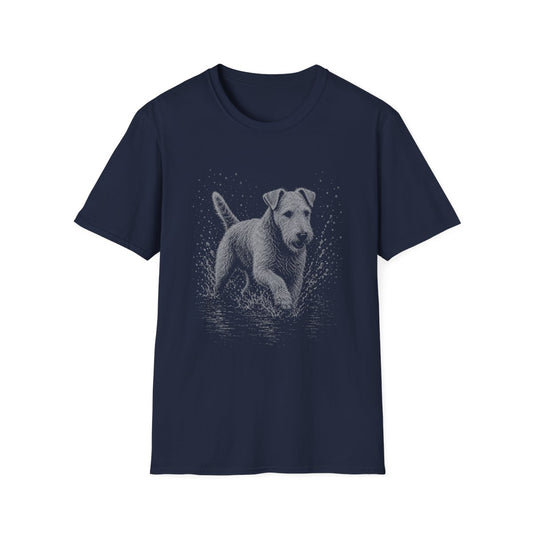 Lakeland Terrier Water Run Tee - Navy