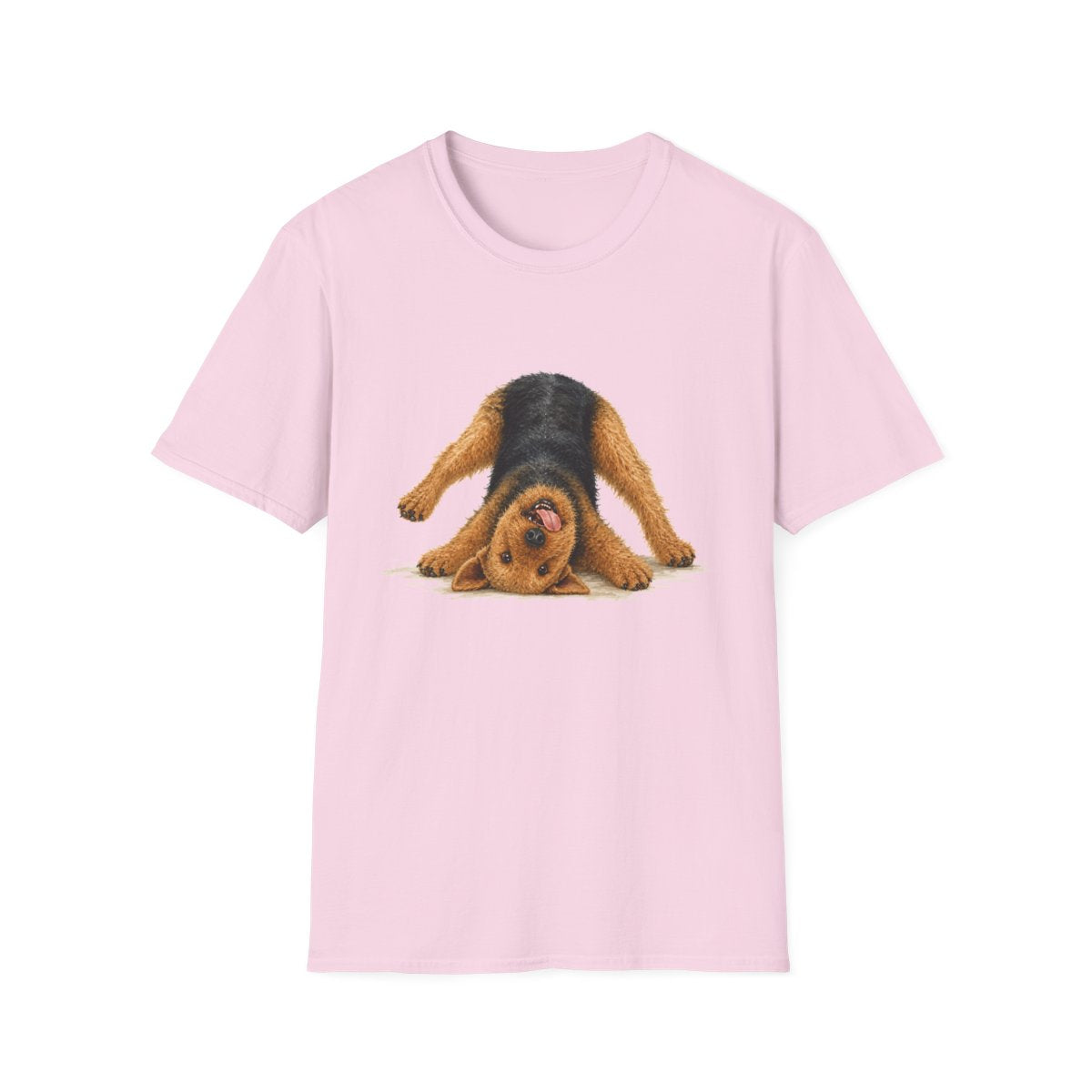Living My Best Life Airedale Terrier Tee - Light Pink