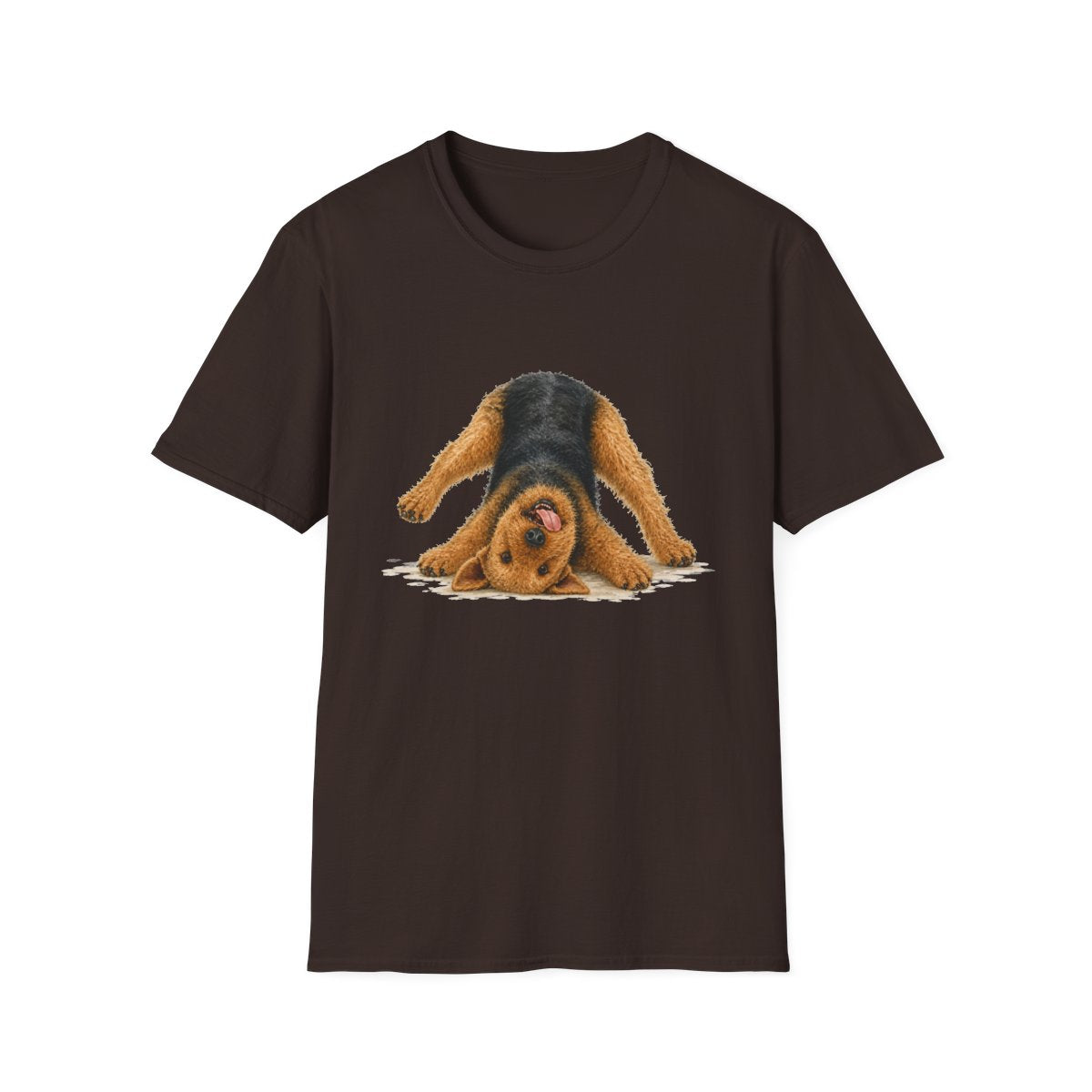 Living My Best Life Airedale Terrier Tee - Dark Chocolate