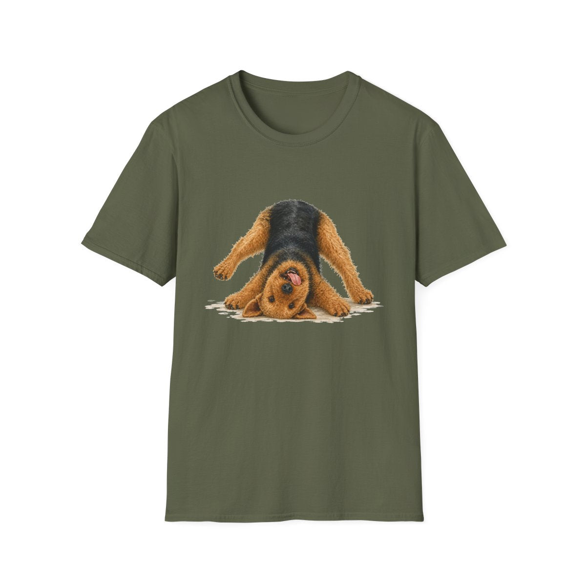 Living My Best Life Airedale Terrier Tee - Military Green