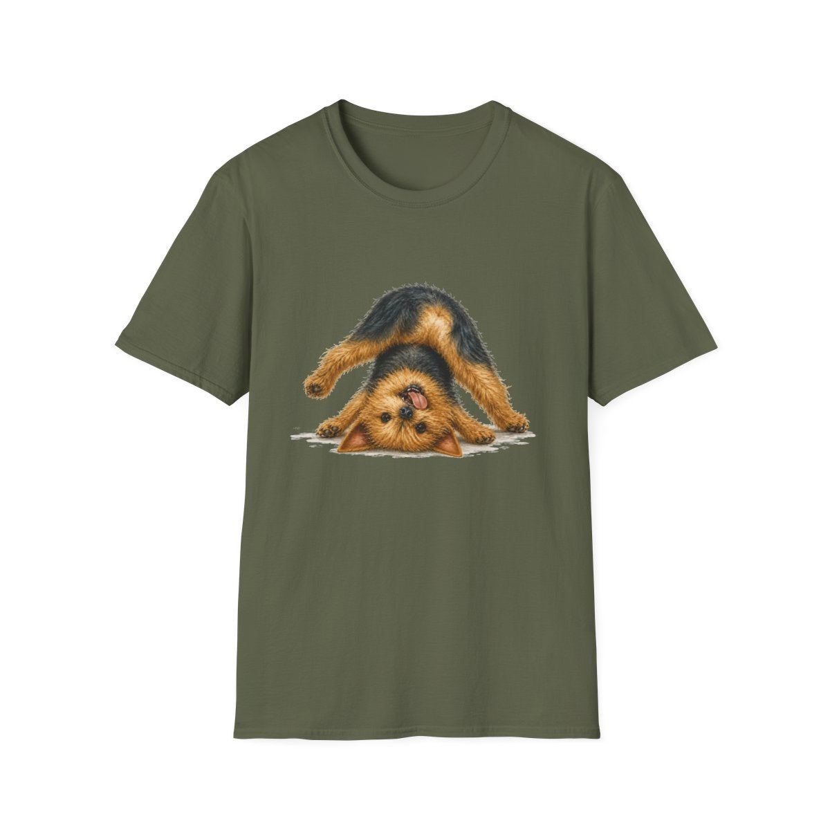 Living My Best Life Australian Terrier Tee - Military Green