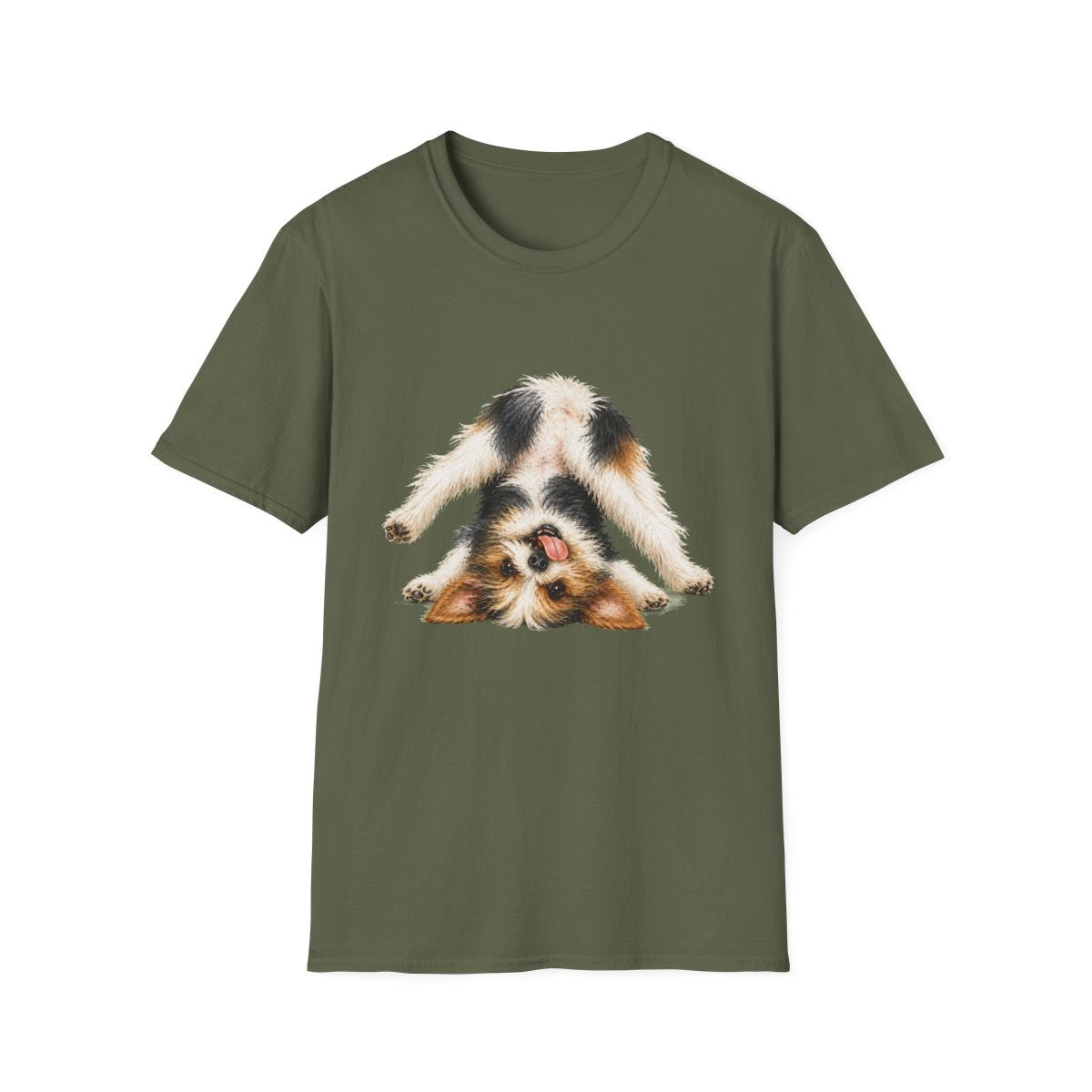 Living My Best Life Biewer Terrier Tee - Military Green